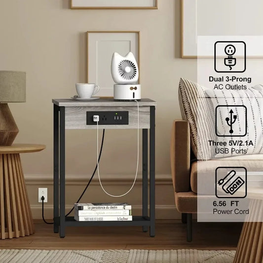 End Table with Charging Station