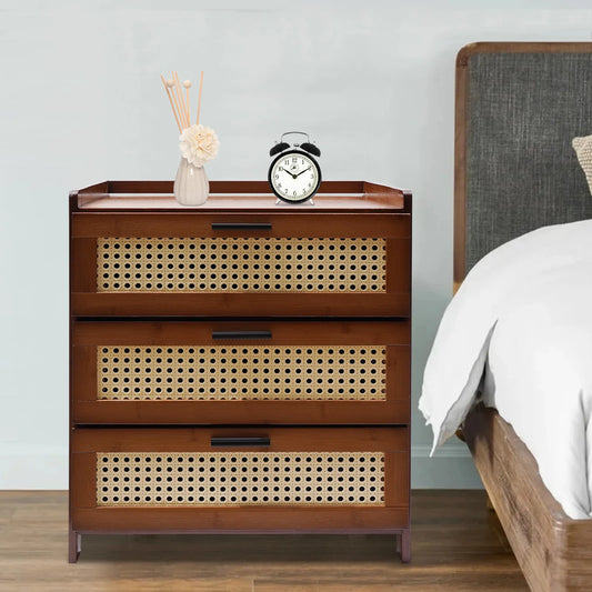 Bamboo Accent Bedside Table