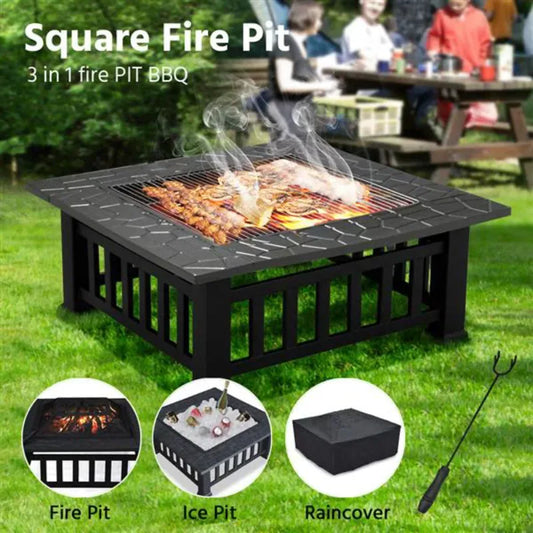 Metal Backyard Fire Pit With cover