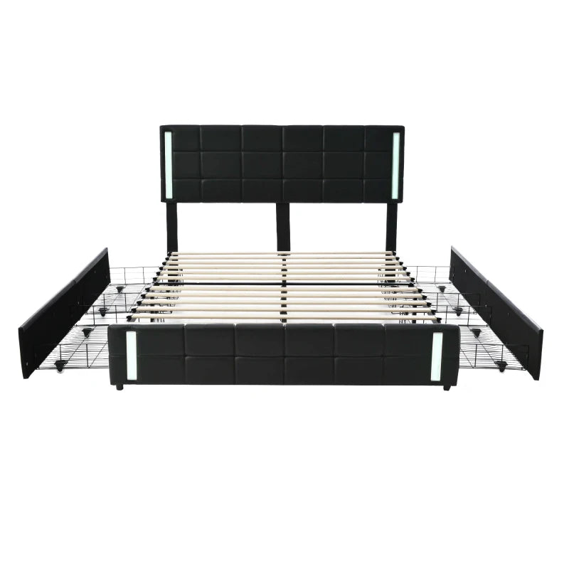 Platform Bed with LED Lights