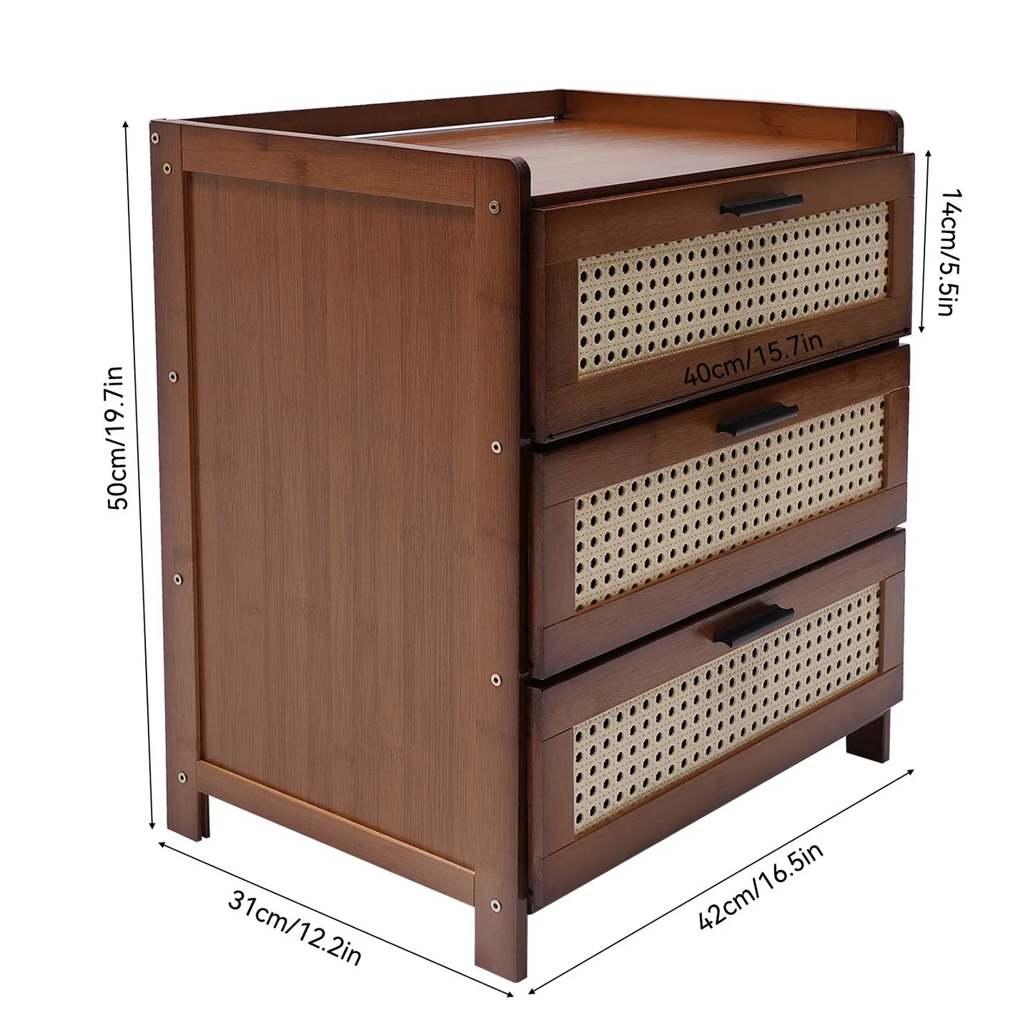 Bamboo Accent Bedside Table