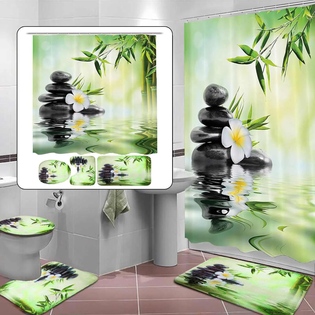 Bamboo Shower Curtain  Set