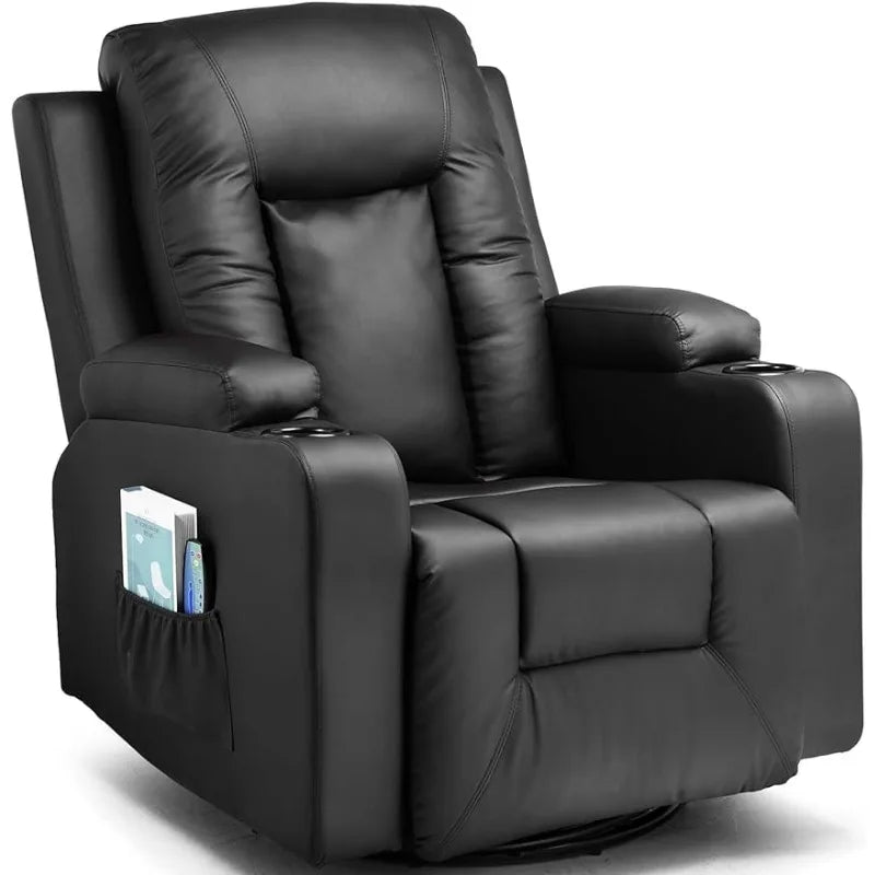 Leather Lounge Sofa Seat with Heated Massage