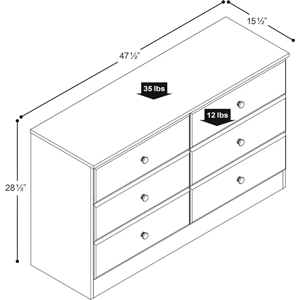 Astrid 6 Drawer Double Dresser