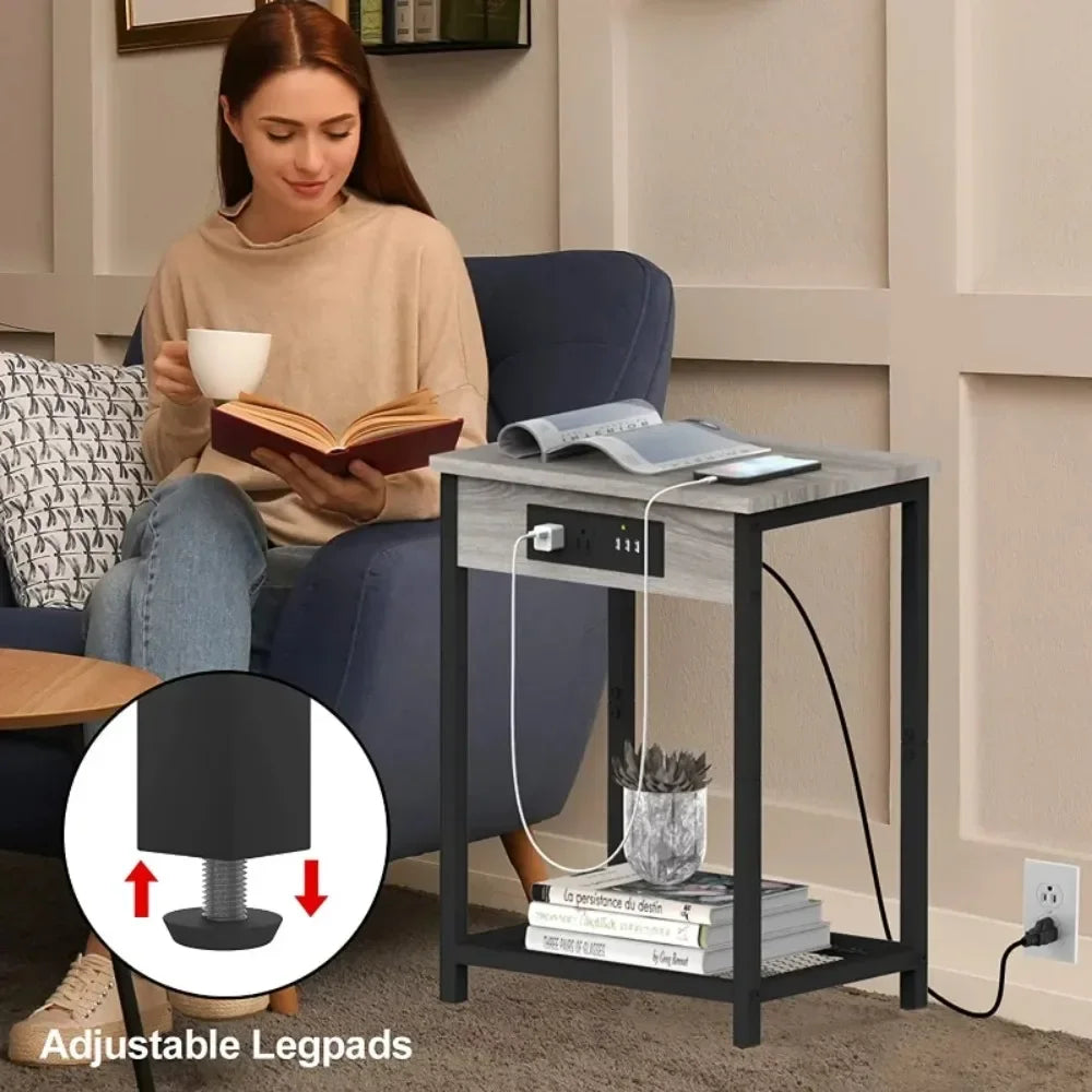 End Table with Charging Station